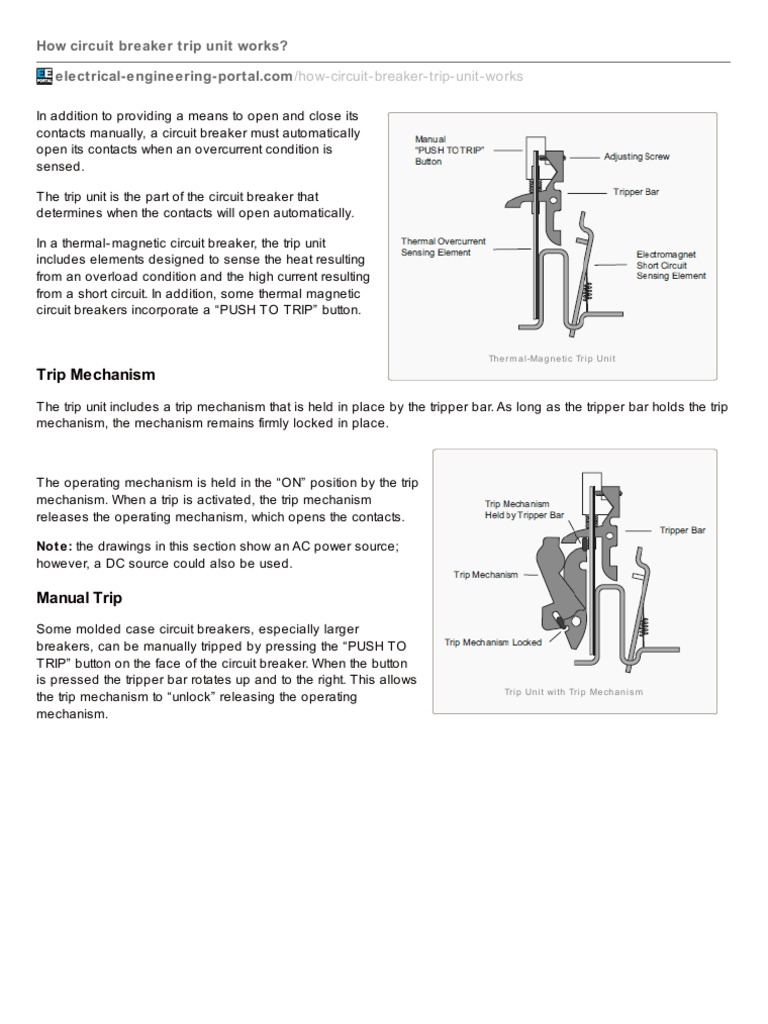 How Circuit Breaker Trip Unit Works Electrical Components