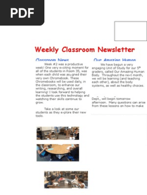 Classroom Newsletter