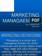 Marketing Managaement: by A. Sandhya Rani Asst. Prof