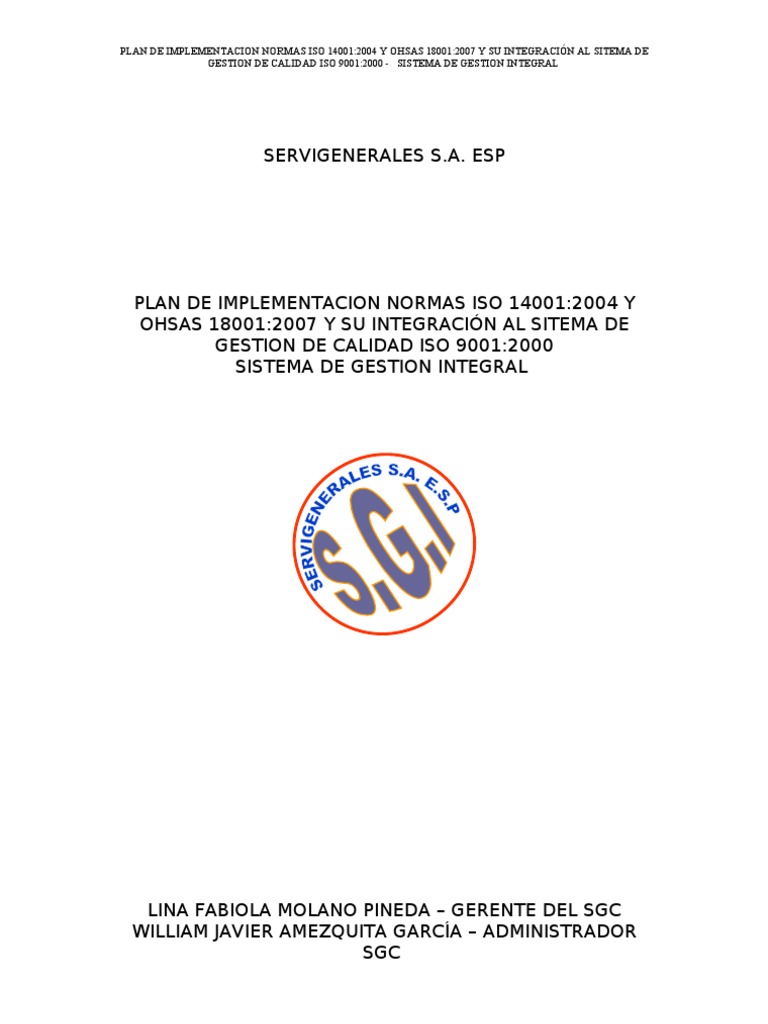53106287 Plan de Implementacion Normas Iso 14001 2