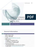 Corporate Finance Syllabus NYU 2013