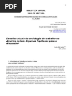 Desafios atuais da sociologia do trabalho na América Latina