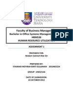 Faculty of Business Management: Bachelor in Office Systems Management (Hons.) HRM536 Human Resource Utilization