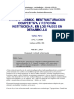 Perez (1996) Cambio Técnico, Restructuración Competitiva y Reforma Institucional en Los Países en Desarrollo