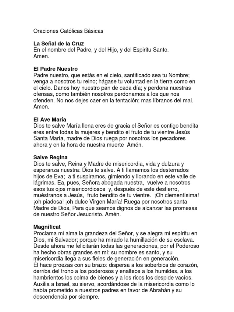 Oraciones Católicas Básicas | PDF | María, madre de Jesús | orador del ...