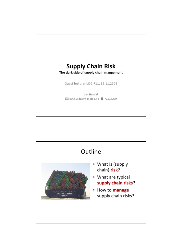 Managing Supply Chain Risks Effectively | PDF | Supply Chain | Risk ...