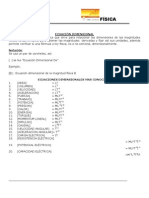 Ecuaciones Dimensionales, Formulas y Ejercicios.