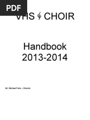 VHS Choir 2013-14 Handbook