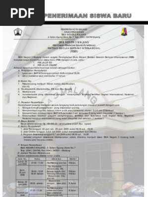 Penerimaan Siswa Baru Sma Negeri 3 Malang