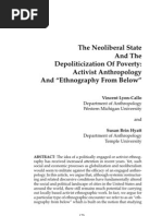 The Neoliberal State and The Depoliticization of Poverty. Activist Anthropology and Ethnography From Below - Lyon-Callo