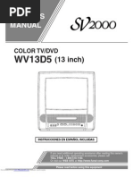 Funai Sv2000 Wv13d5 TV User Manual