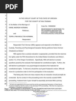 Response to Motion for Evaluation - August 2013