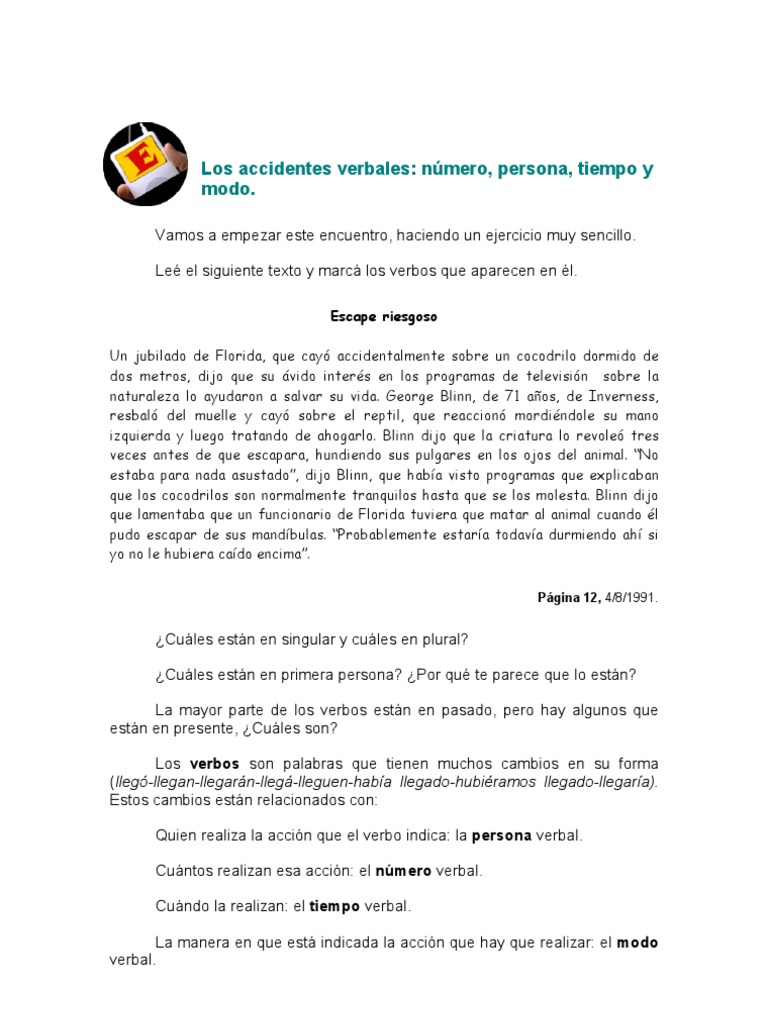 Accidentes verbales y modos del verbo | PDF