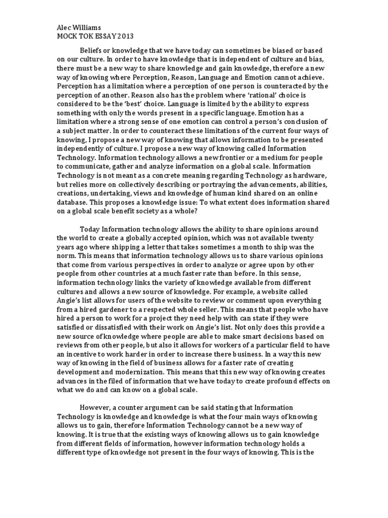 Mock essay example picture