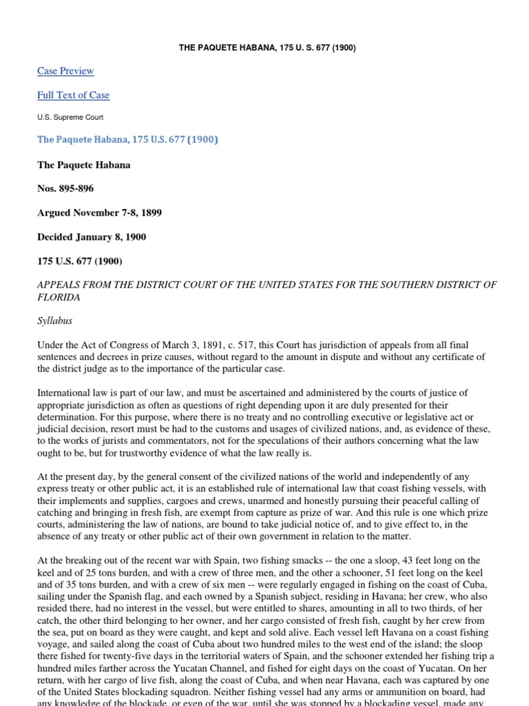 The Paquete Habana PDF