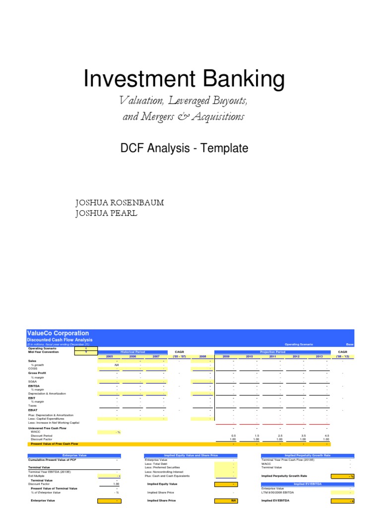 DCF Analysis Template | PDF | Cost Of Capital | Discounted Cash Flow