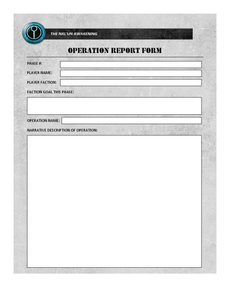 Operation Report Form Template | PDF