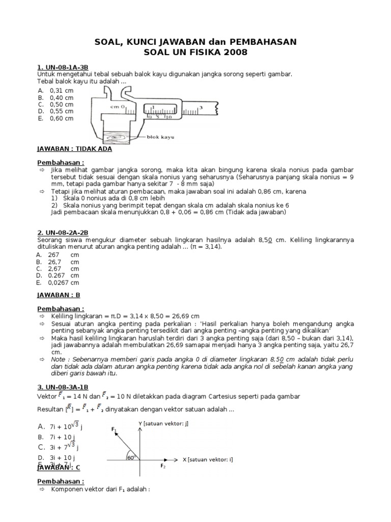 Soal Dan Pembahasan Un Fisika 2008