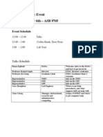 EGSA 2013 Welcome Event Schedule