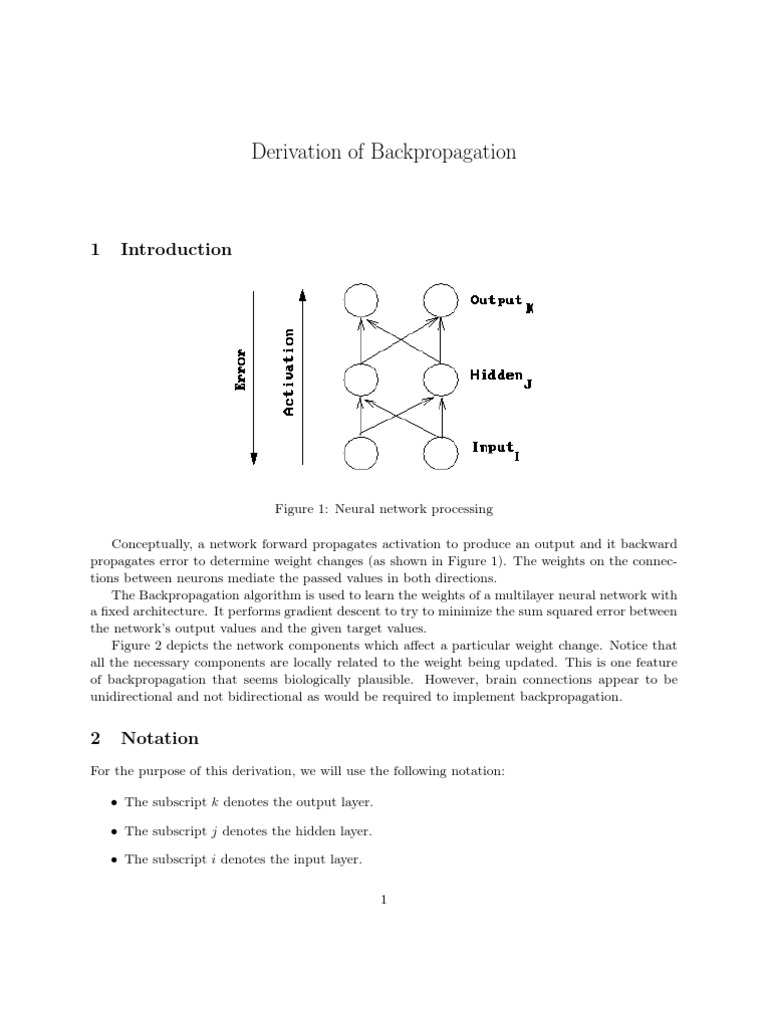Derivation of Backpropagation | PDF | Business