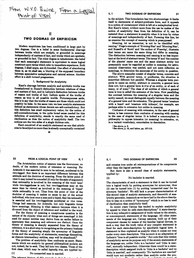 Quine 1961 (1951) Two Dogmas of Empiricism PDF