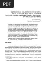EXPERIÊNCIA E COMPETÊNCIA NO ENSINO