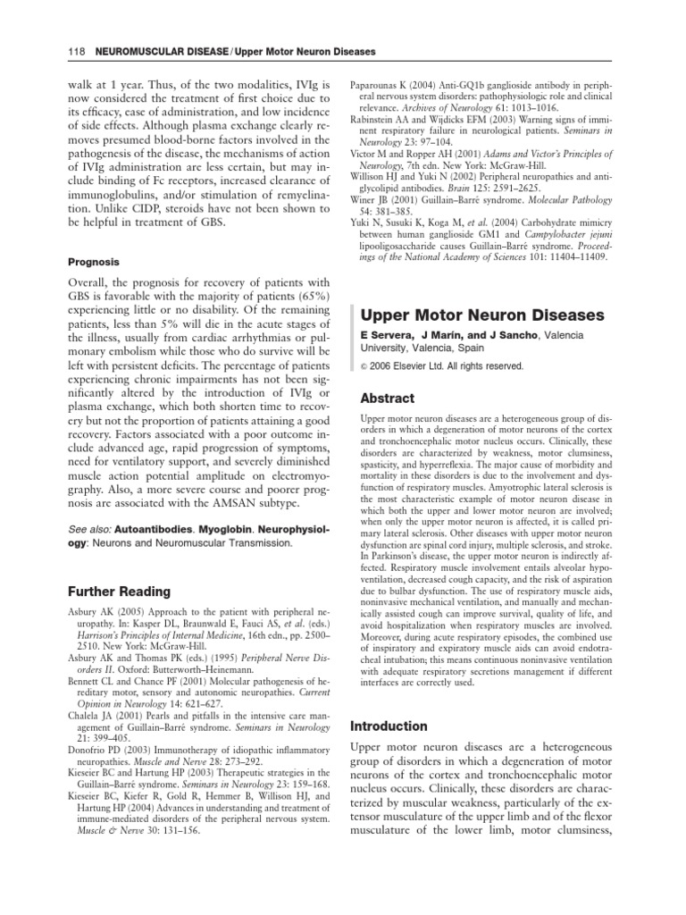 Upper Motor Neuron Diseases PDF Amyotrophic Lateral Sclerosis Respiratory System