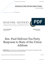 Sen. Paul Delivered Tea Party Response To State of The Union Address Tuesday - Google Groups