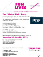 Hint of Pink Party Flyer 2 - 5 October 2013