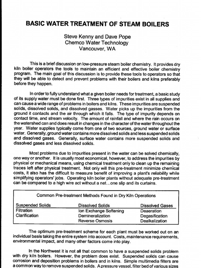 Basic Guide To Boiler Water Treatment PDF Alkalinity Corrosion