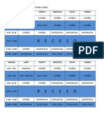 Horario 2a Esc. Primaria Ignacio Gutierrez Gomez