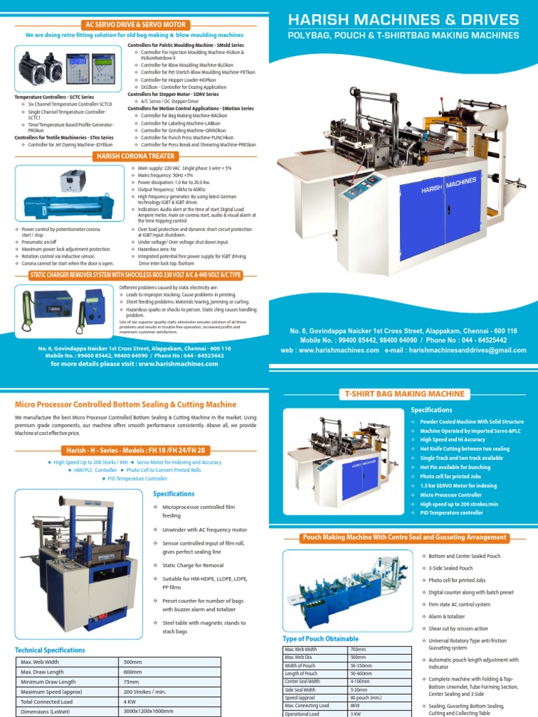 Harish Machines Brochure Design | PDF | Electromagnetism | Electricity