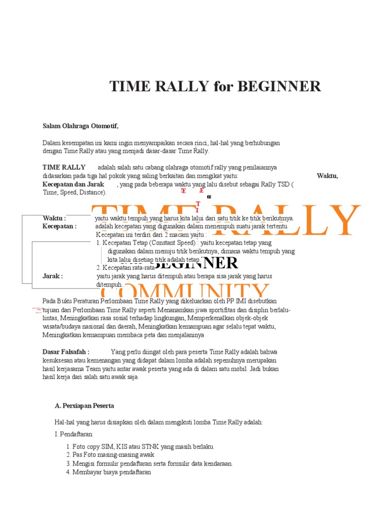 Time Rally For Beginer | PDF