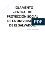Reglamento General de Proyección Social de la Universidad de El Salvador