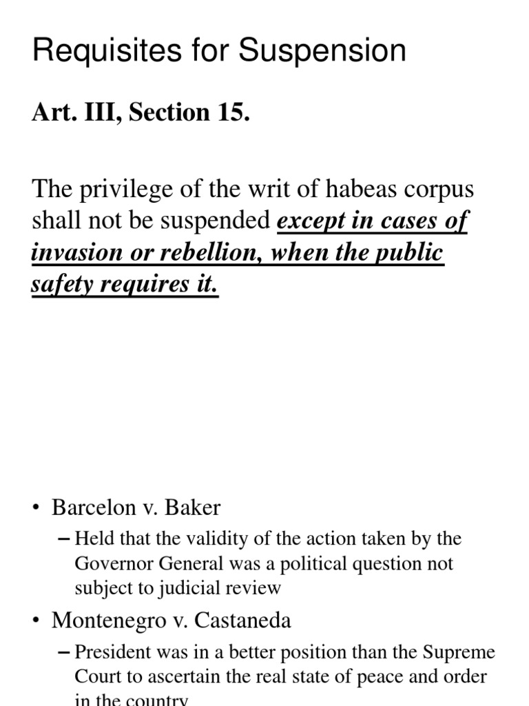 Habeas Corpus PPT Requisites PDF Habeas Corpus Legal Procedure