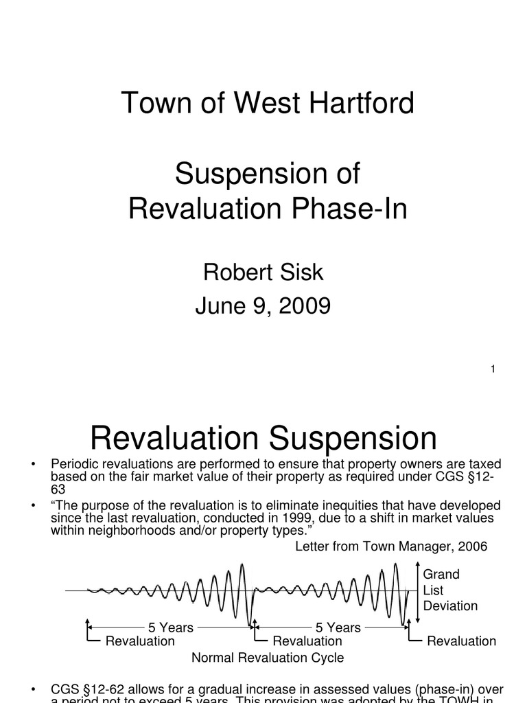Town of West Hartford Suspension of Revaluation PhaseIn Robert Sisk