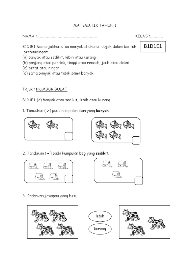 Latihan Tahun 1 Pdf