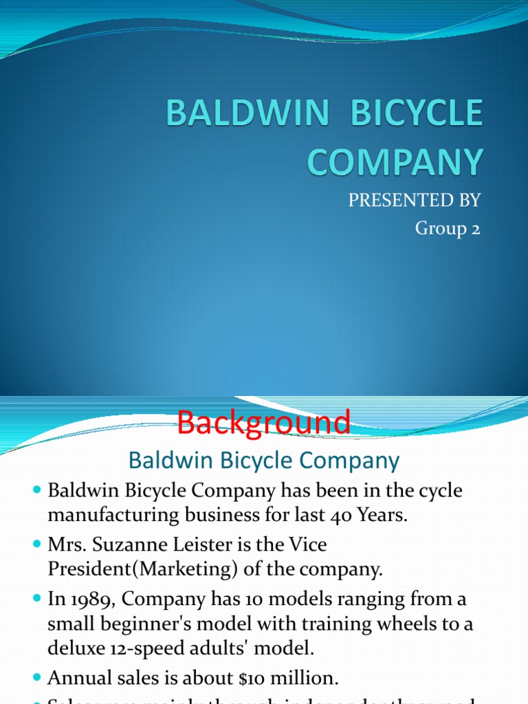 Baldwin bicycle company case solution excel image