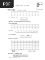 Application/Bio - Data Form: Affix A Passport Size Photo Here