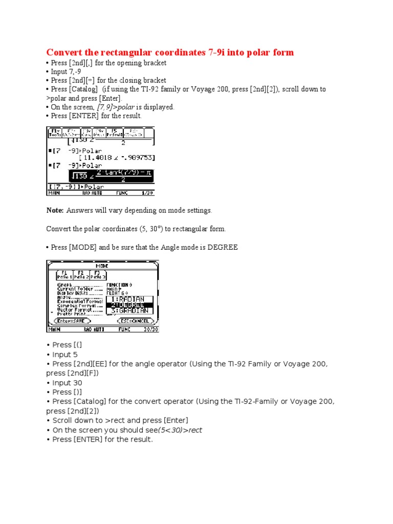 Convert Rectangular to Polar Coordinates | PDF