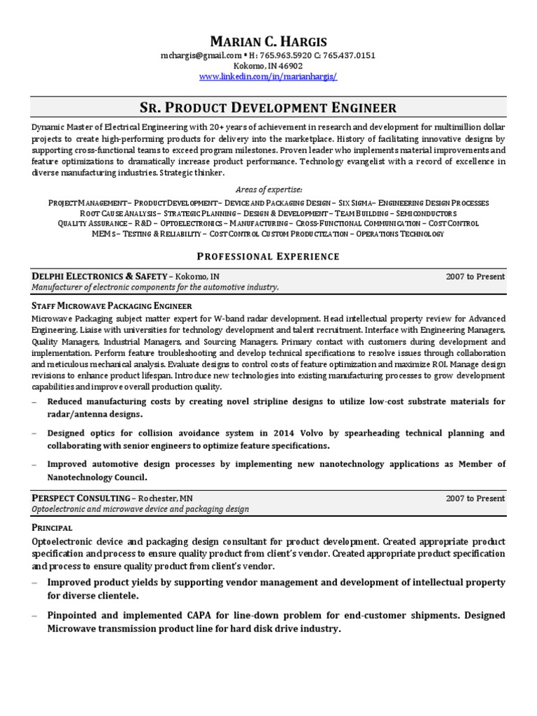 Photonic Optics Optoelectronic Engineer in Minneapolis MN Resume Marian Hargis PDF Photonics