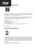 Description and Specifications: Iphone 3Gs