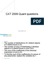 CAT 2009 Quant Questions