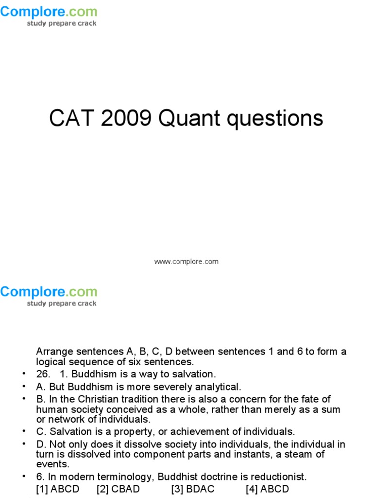 CAT 2009 Logical Sentence Arrangement | PDF