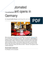 Fully Automated Restaurant Opens in Germany