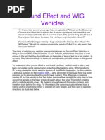Ground Effect and WIG Vehicles