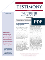 Testimony: Take This TIF and Pool It!