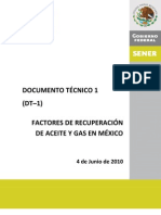 Factores de Recuperación de Aceite y Gas en México. CNH