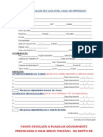 Ficha de Atualização Cadastral Anual de Empregados