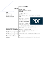 Model de Curriculum Vitae European